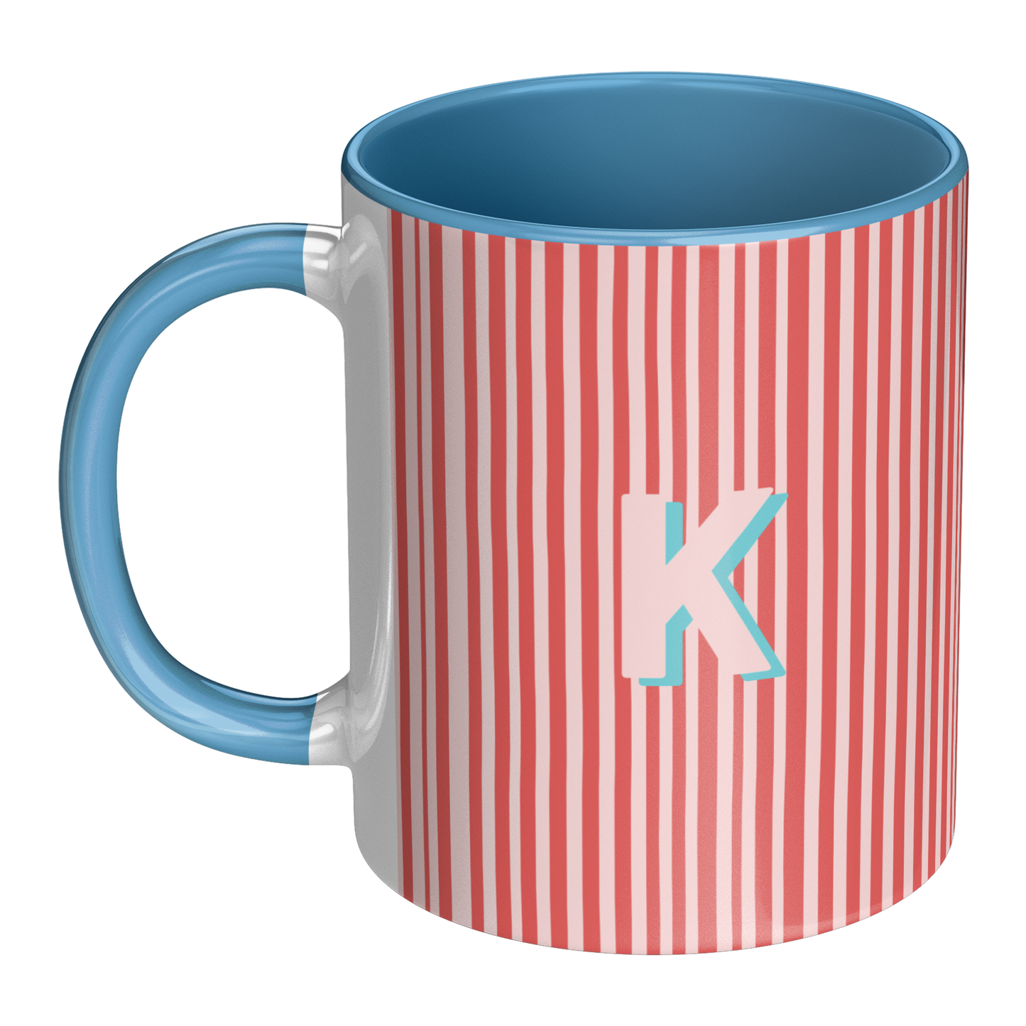 Initial Stripe Preppy Mug 11oz | Multiple Styles