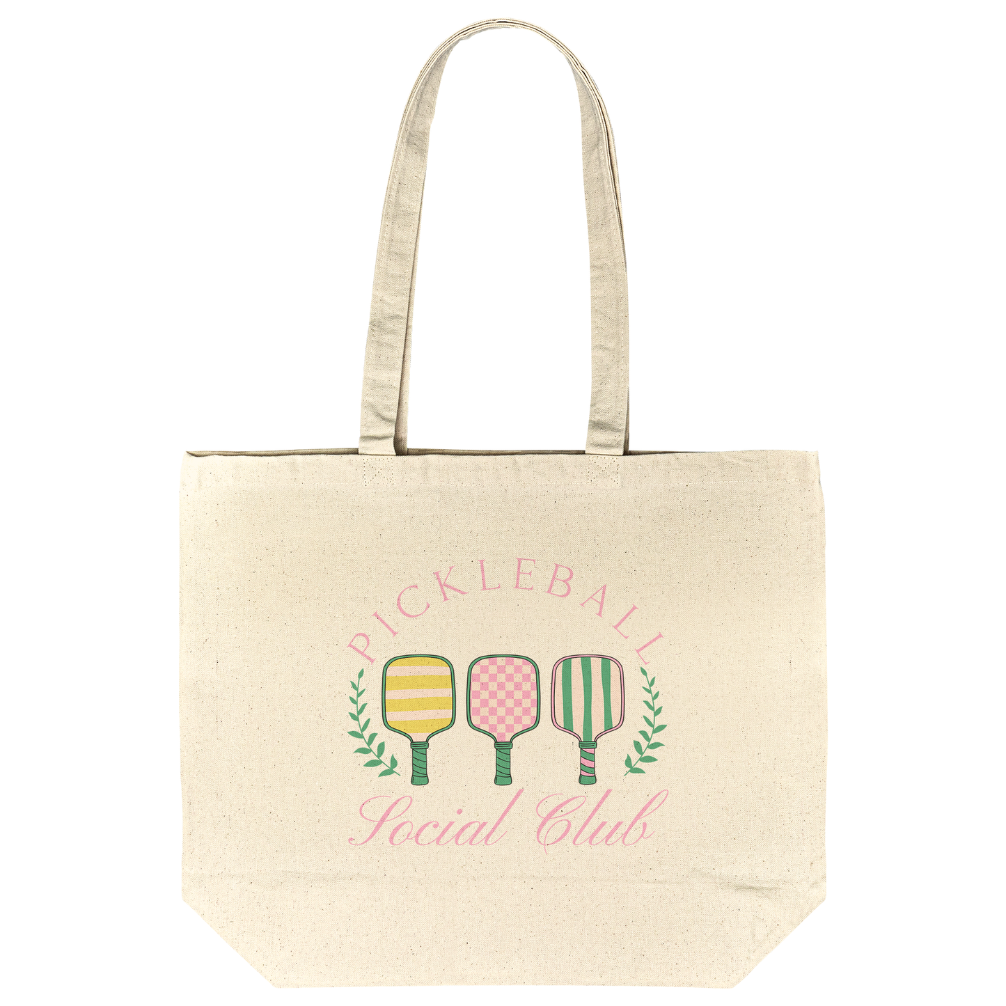 Pickleball Gusseted Cotton Tote Bag | 4 Designs