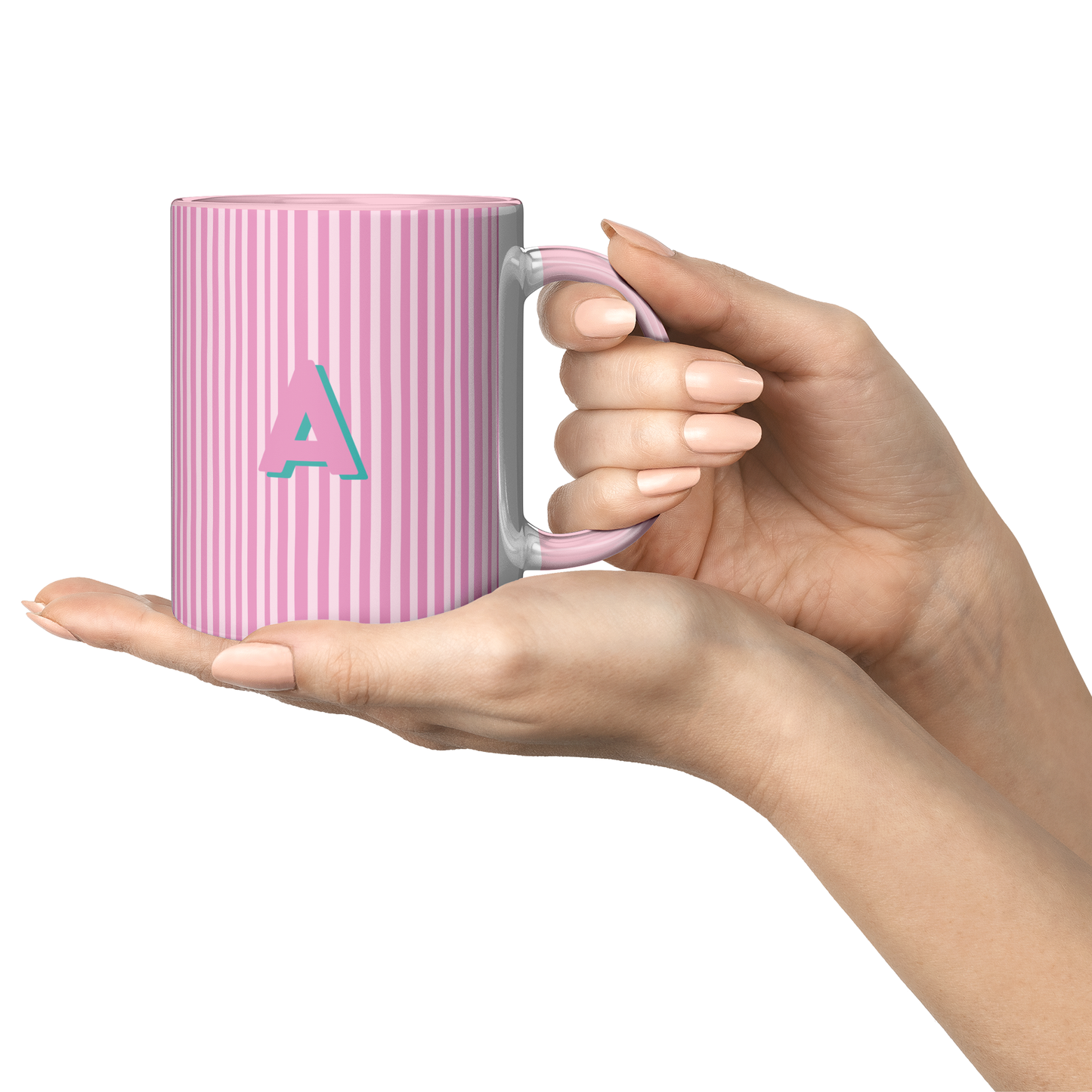Initial Stripe Preppy Mug 11oz | Multiple Styles