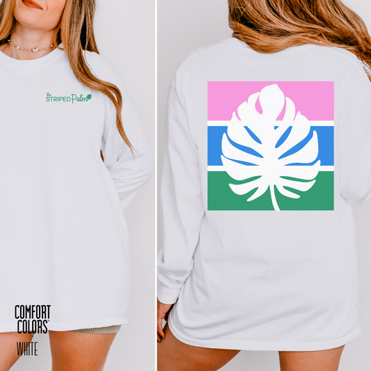 Striped Palm Breeze Long Sleeve Tee