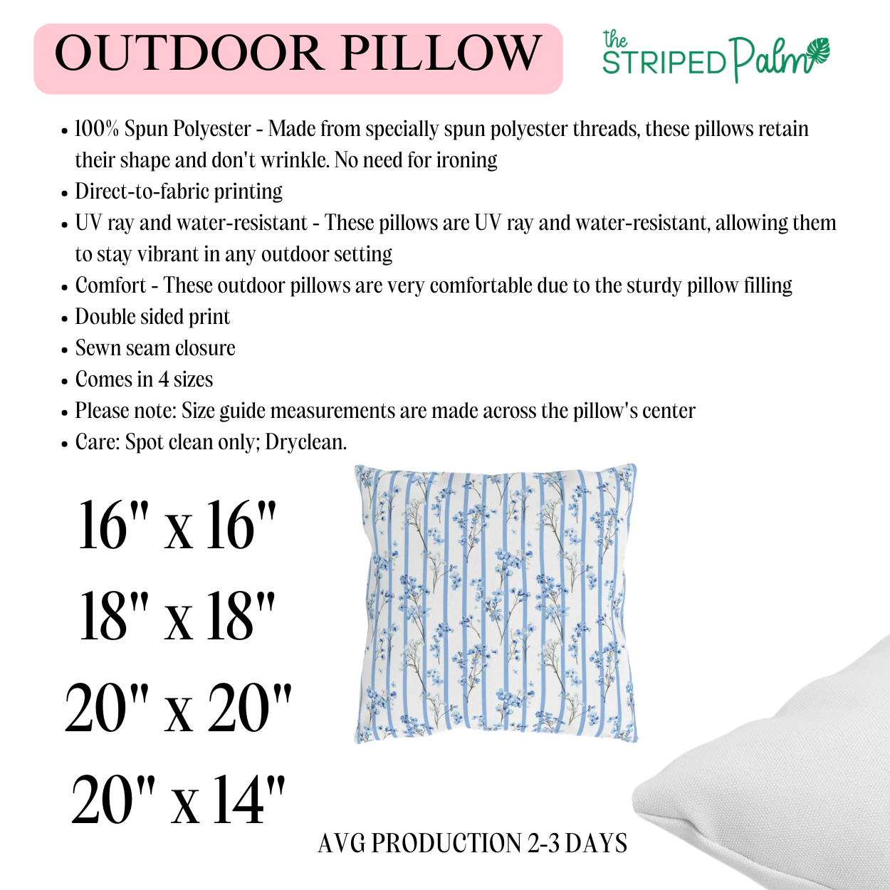 Wildflower Stripe Dream Pillow