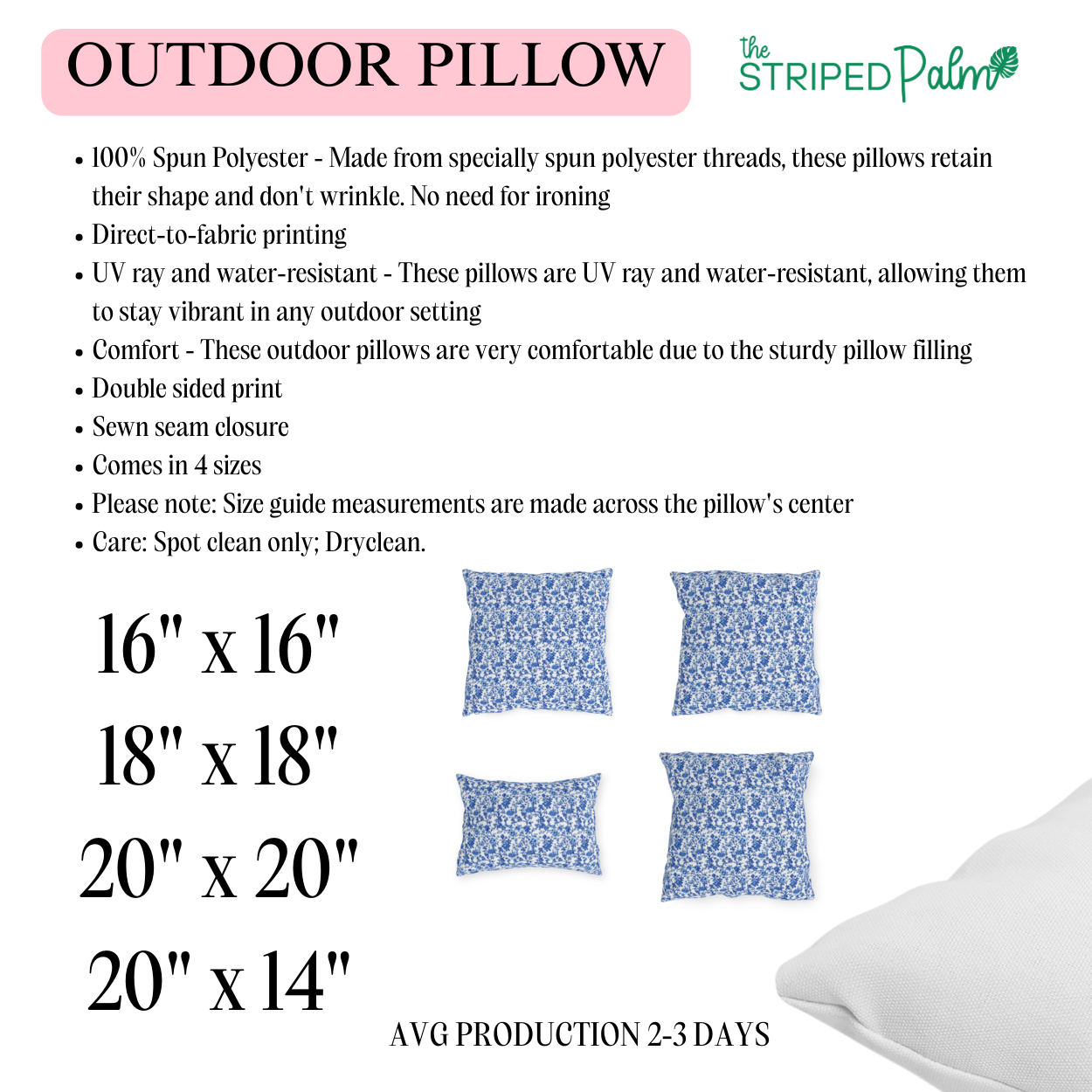 Blue Garden Toile Pillow