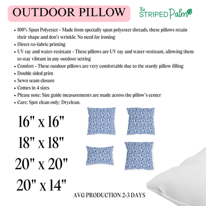 Blue Garden Toile Pillow