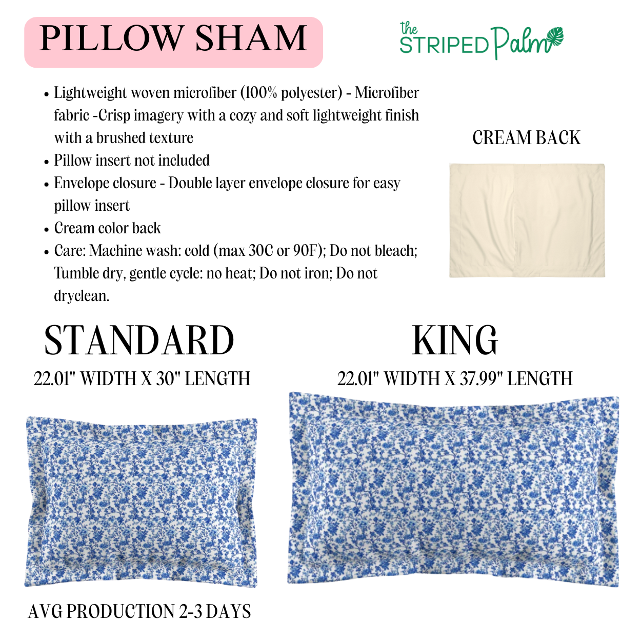 Blue Garden Toile Pillow