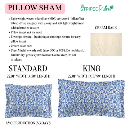 Blue Garden Toile Pillow