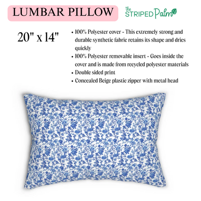 Blue Garden Toile Pillow