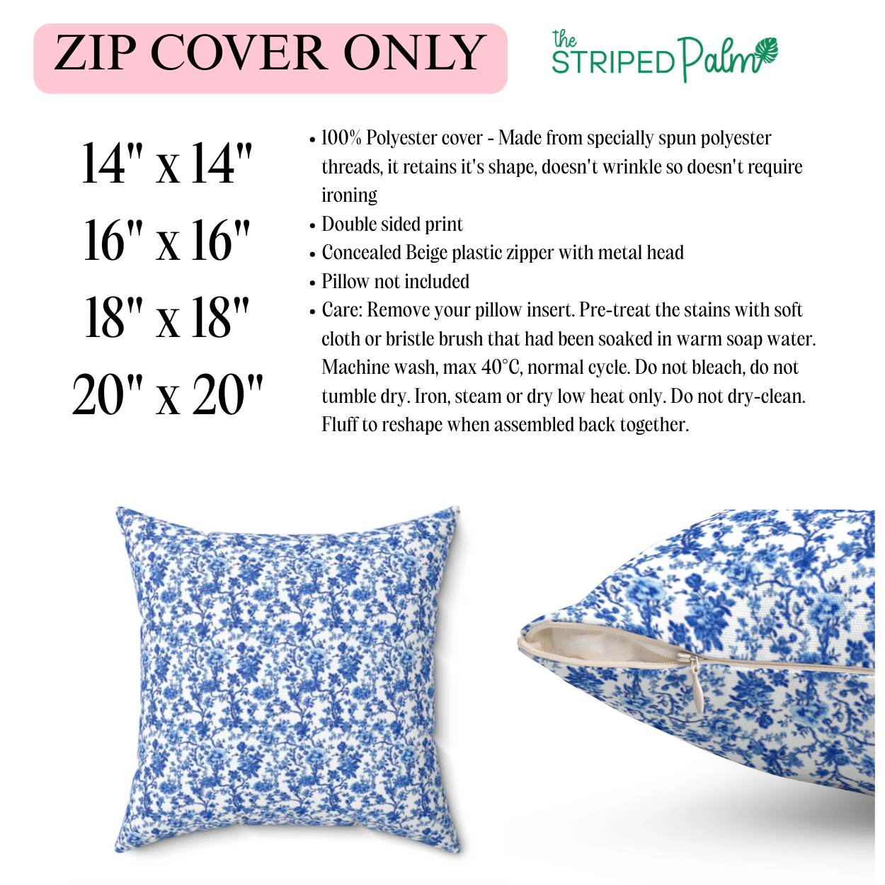Blue Garden Toile Pillow