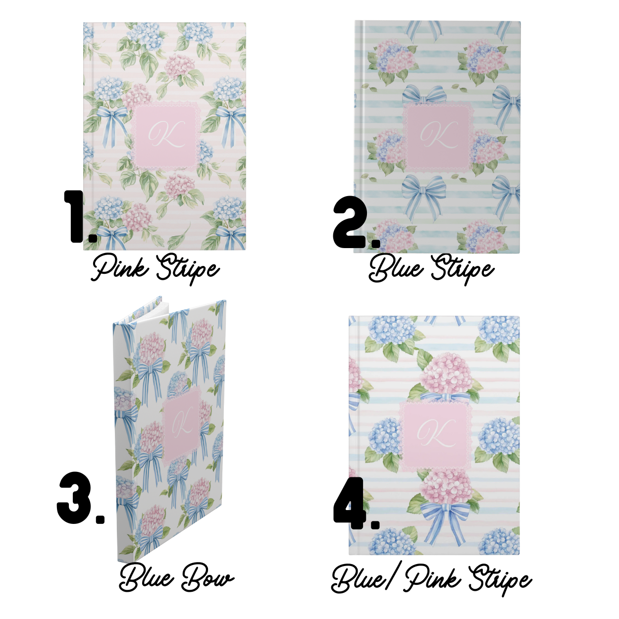 Personalized Coquette Hydrangea Hardcover Journal