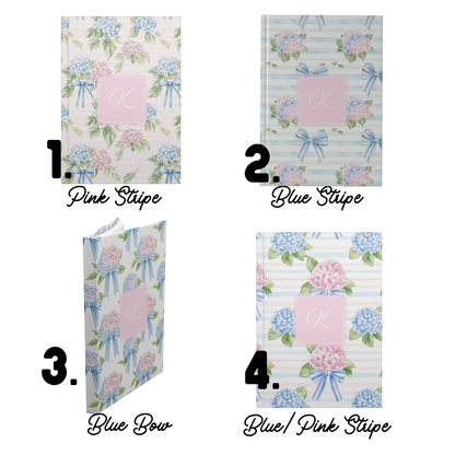 Personalized Coquette Hydrangea Hardcover Journal