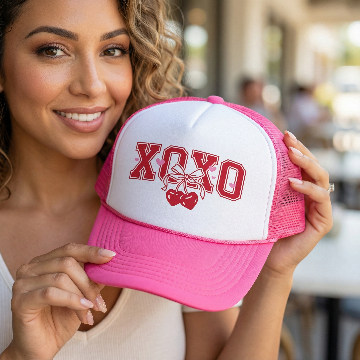XOXO Valentines Mesh Trucker Hat