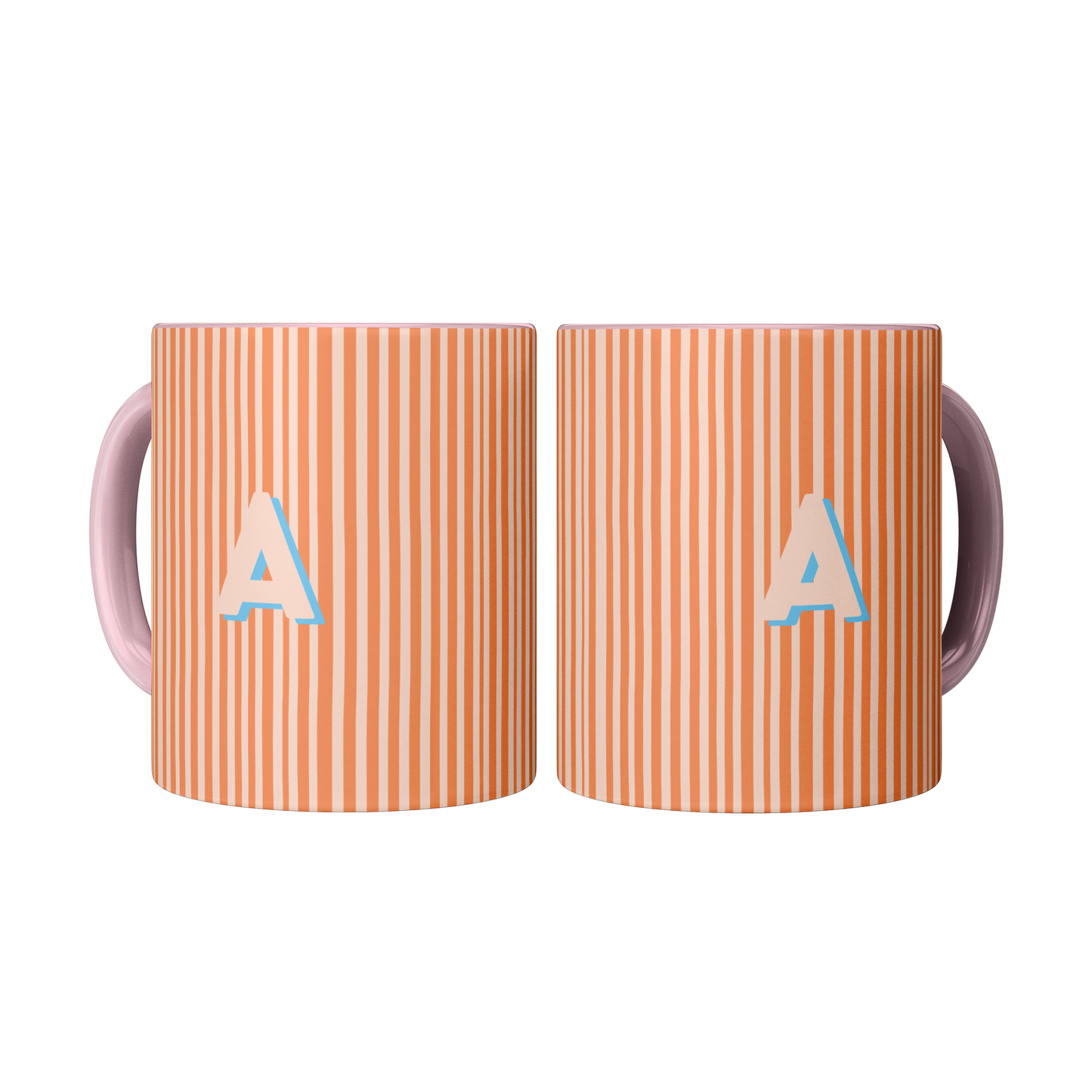 Initial Stripe Preppy Mug 11oz | Multiple Styles