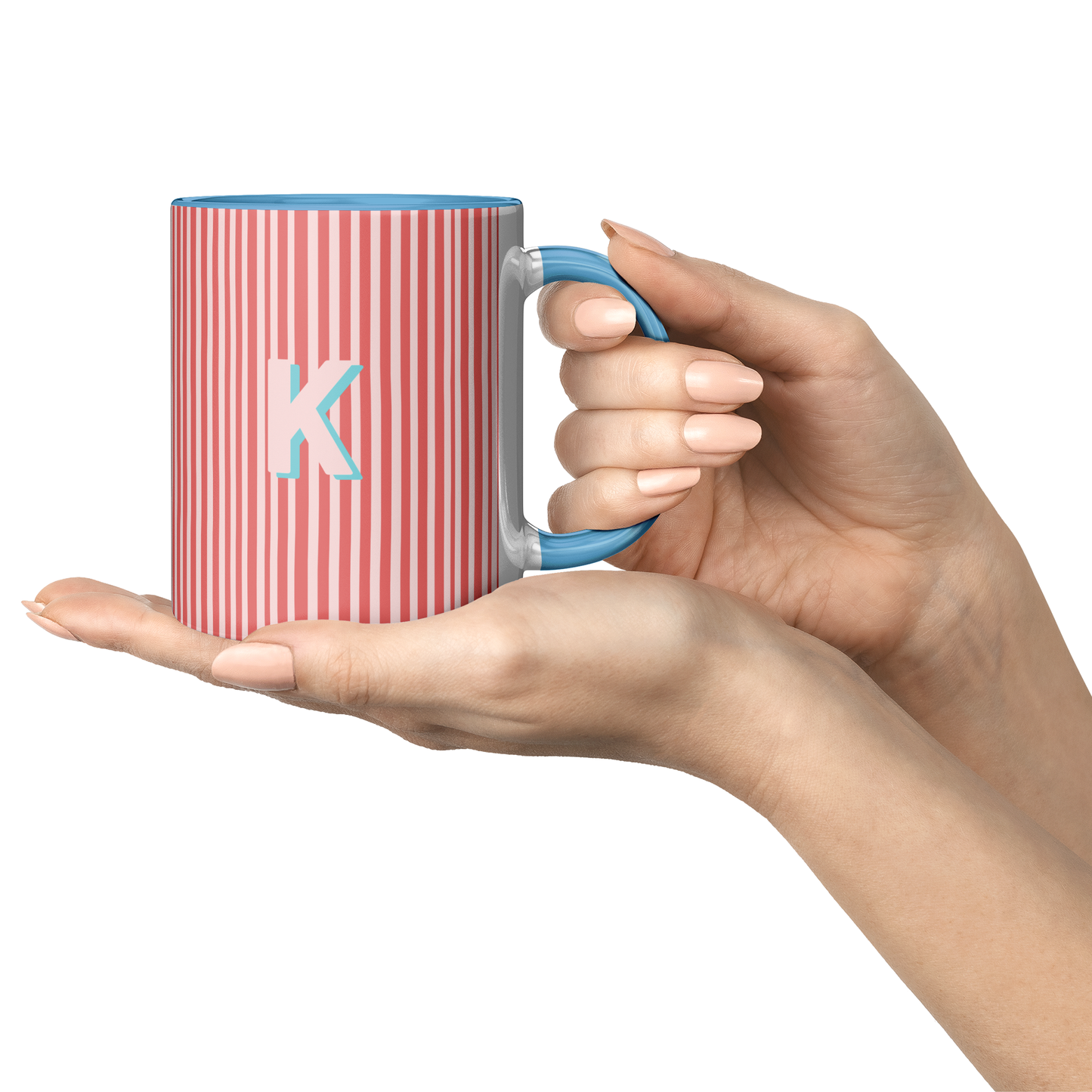 Initial Stripe Preppy Mug 11oz | Multiple Styles