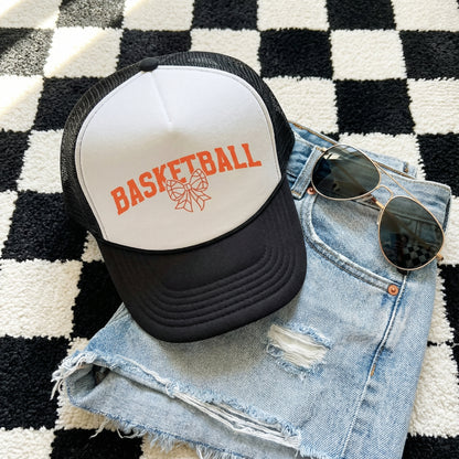 Basketball Trucker Hat with Bow