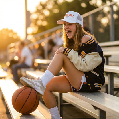 Basketball Trucker Hat with Bow