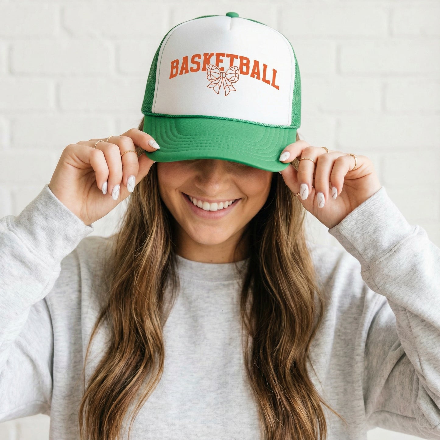 Basketball Trucker Hat with Bow