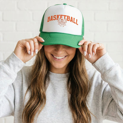 Basketball Trucker Hat with Bow