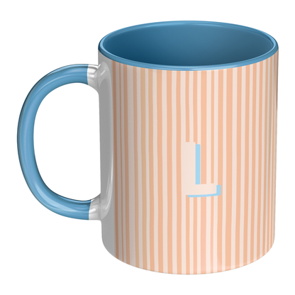 Initial Stripe Preppy Mug 11oz | Multiple Styles