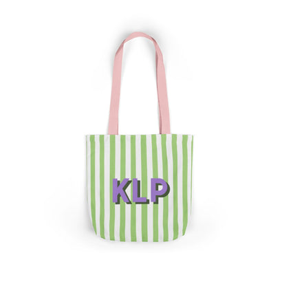 Striped Monogram Tote Bag