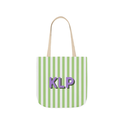 Striped Monogram Tote Bag