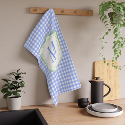 Lemon Zest & Gingham Custom Tea Towels (cotton, poly)