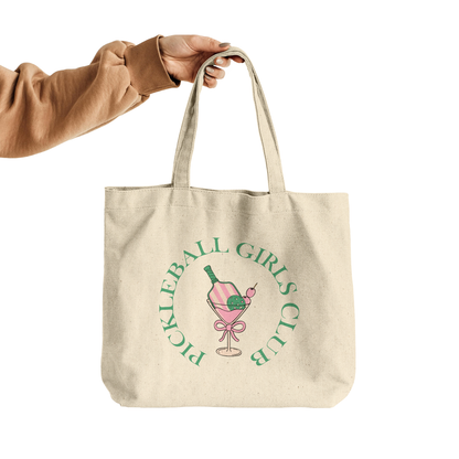 Pickleball Gusseted Cotton Tote Bag | 4 Designs