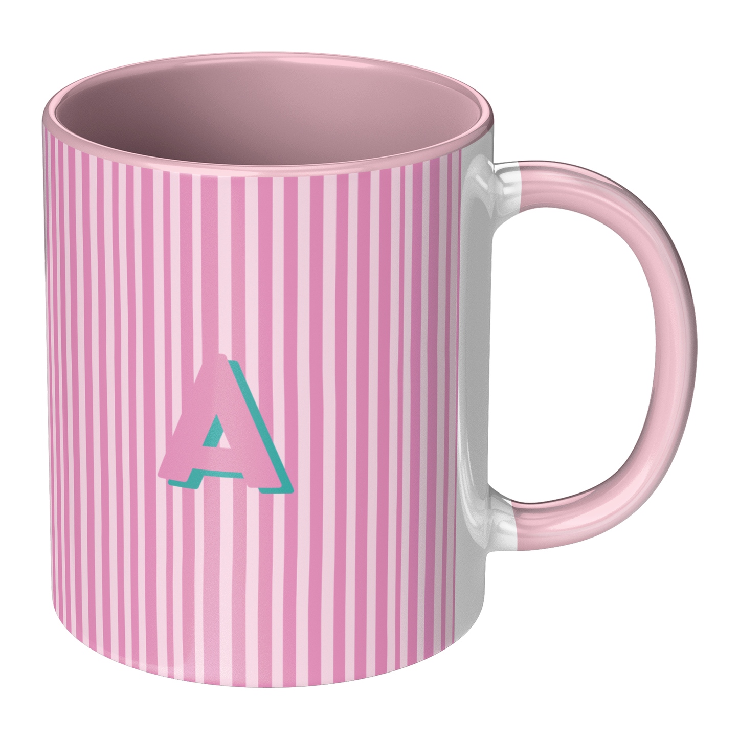 Initial Stripe Preppy Mug 11oz | Multiple Styles