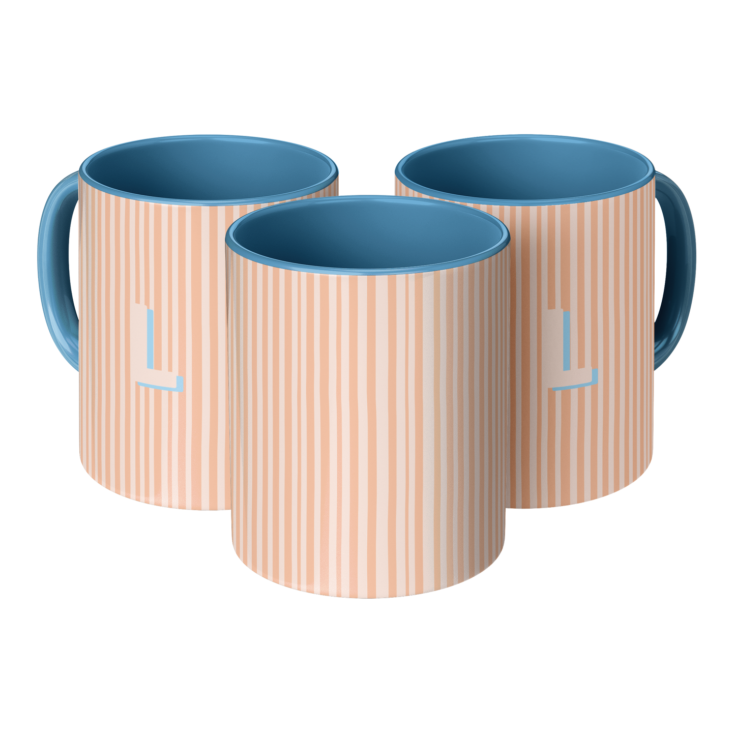Initial Stripe Preppy Mug 11oz | Multiple Styles