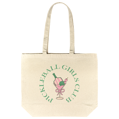 Pickleball Gusseted Cotton Tote Bag | 4 Designs