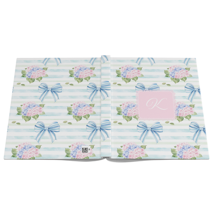 Personalized Coquette Hydrangea Hardcover Journal