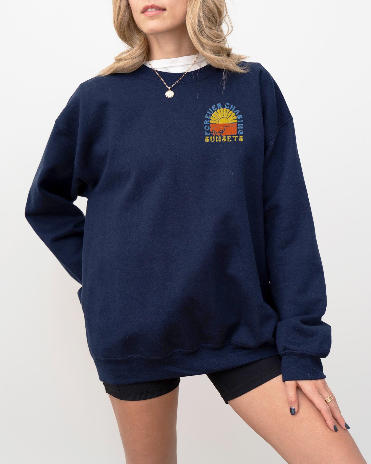 Forever Chasing Sunsets Embroidered Sweatshirt
