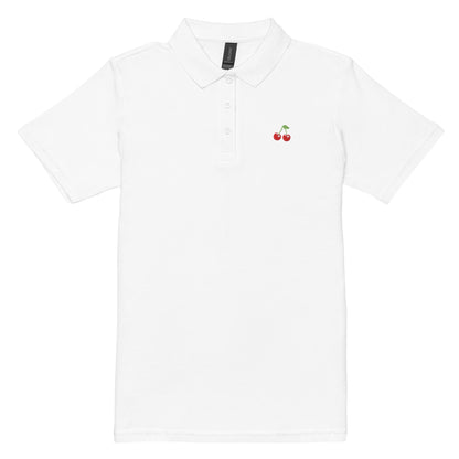 Embroidered Cherry Womens Golf Polo