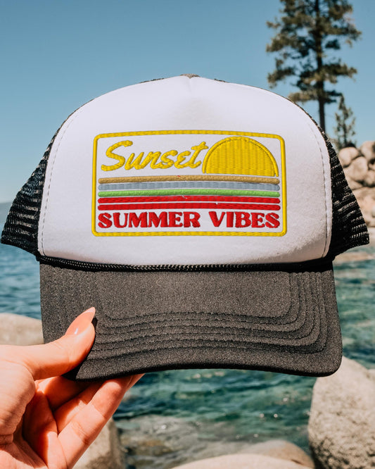 Embroidered Summer Vibes Foam Trucker Hat