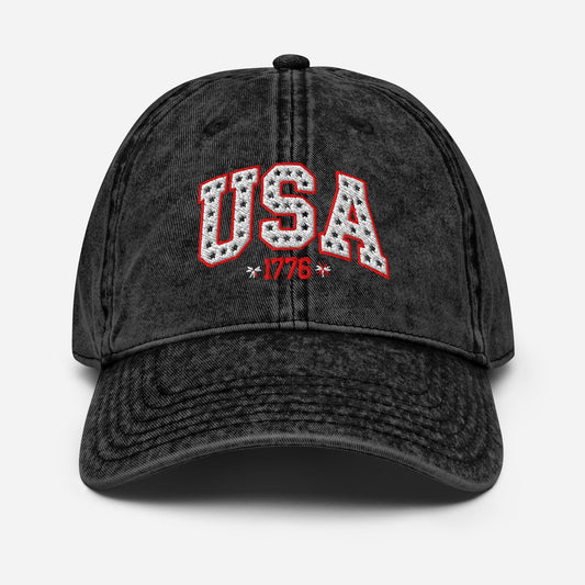 Vintage Embroidered USA Hat
