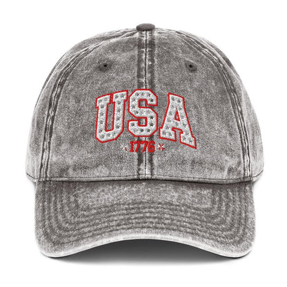 Vintage Embroidered USA Hat