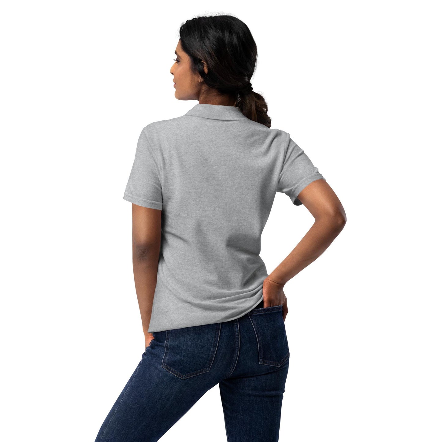 Embroidered Cactus Womens Pique Polo Shirt