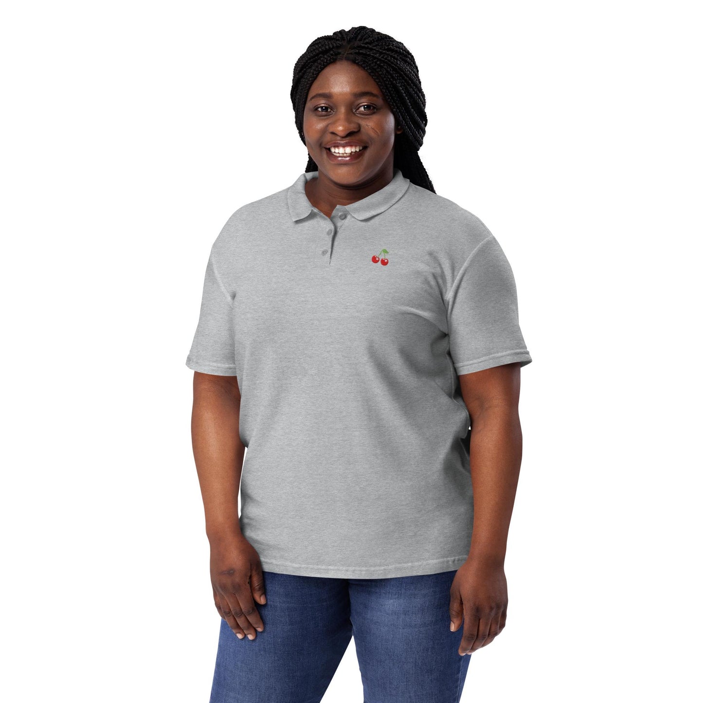 Embroidered Cherry Womens Golf Polo