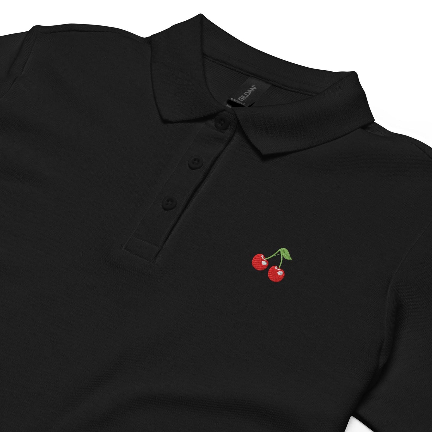 Embroidered Cherry Womens Golf Polo