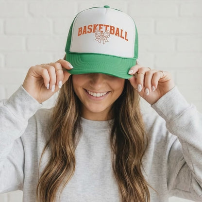 Basketball Trucker Hat with Bow