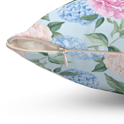 Pastel Blooms Hydrangea Pillow