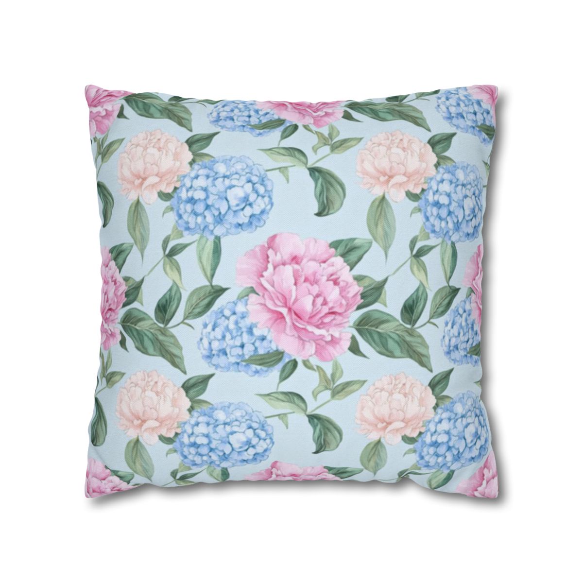 Pastel Blooms Hydrangea Pillow