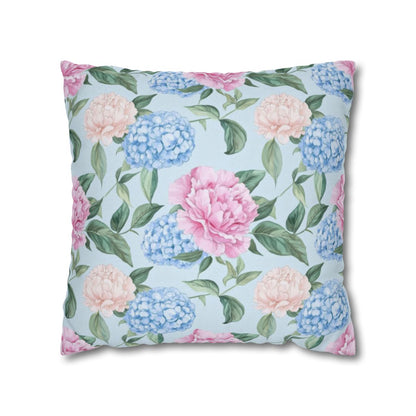 Pastel Blooms Hydrangea Pillow
