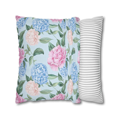 Pastel Blooms Hydrangea Pillow