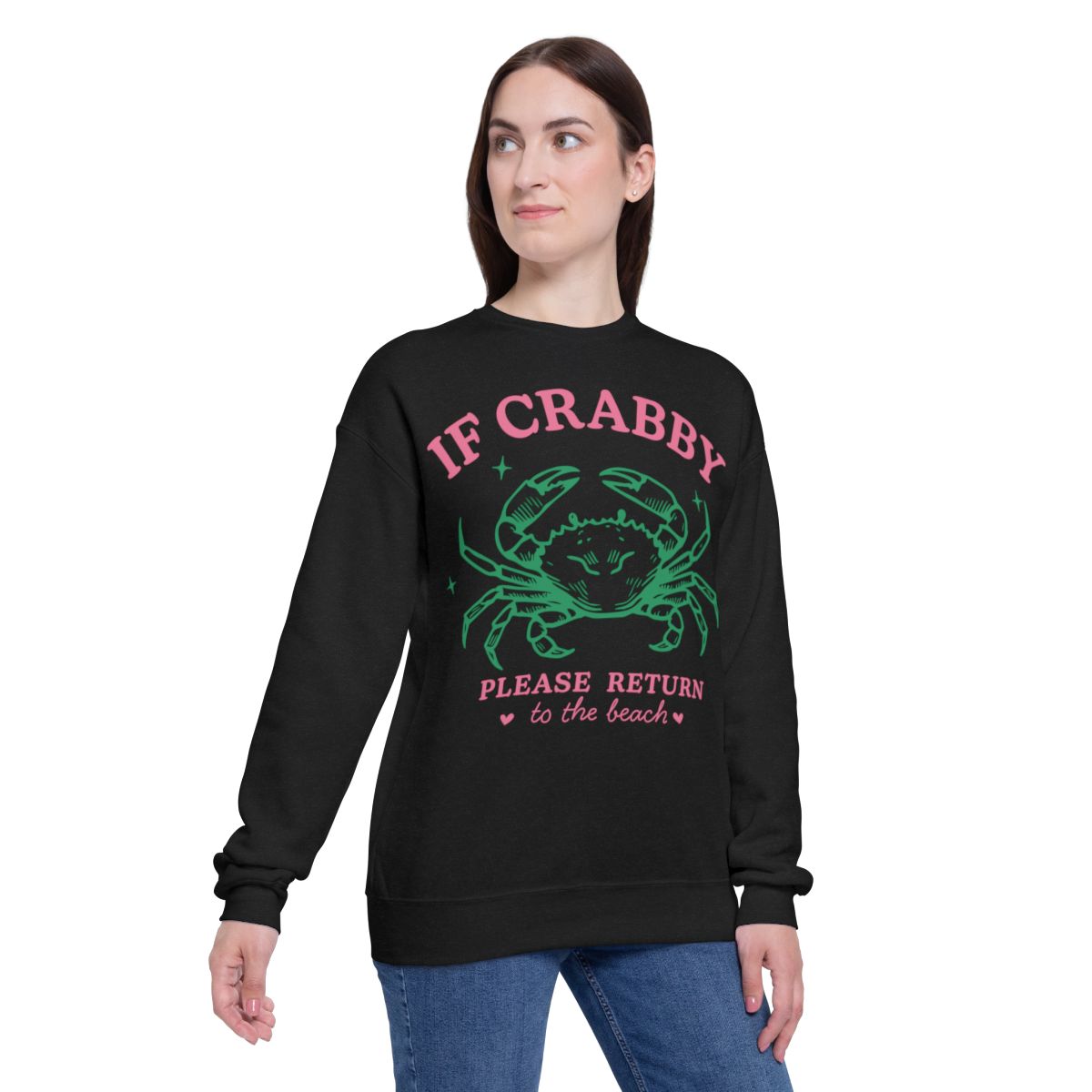 If Crabby Return to Beach Crewneck