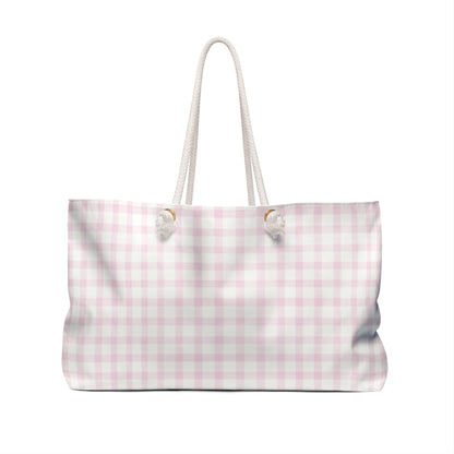 Monogram Gingham Weekender Tote Bag