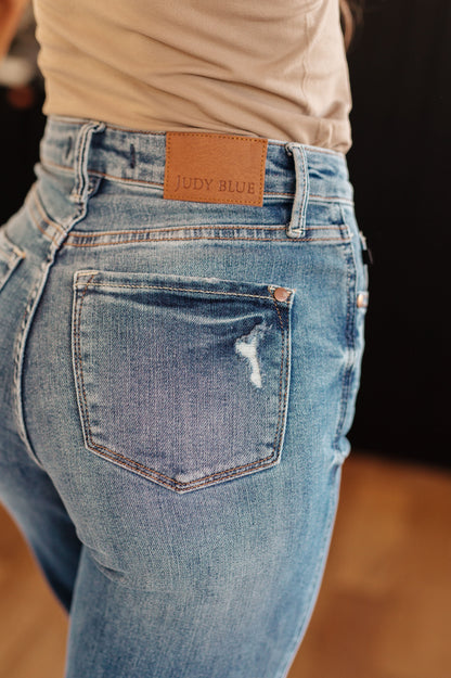 Bree High Rise TUMMY CONTROL Top Distressed Straight Jeans | Judy Blue