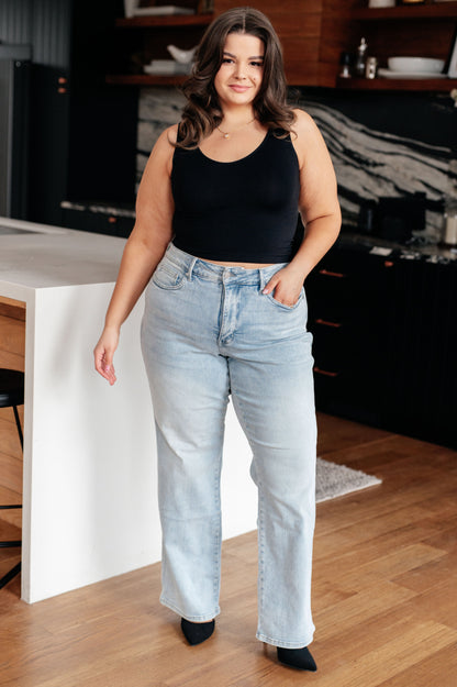 Brooke High Rise TUMMY CONTROL Top Vintage Wash Straight Jeans | Judy Blue