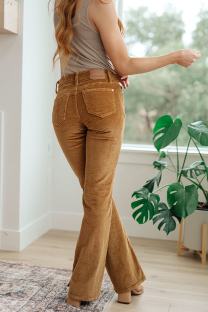 Cordelia Bootcut Corduroy Pants in Camel | Judy Blue