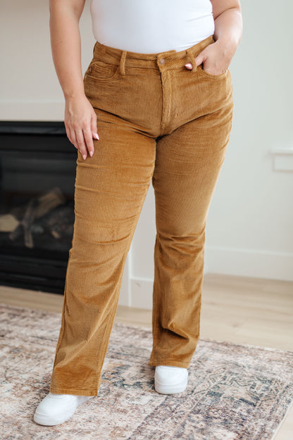 Cordelia Bootcut Corduroy Pants in Camel | Judy Blue