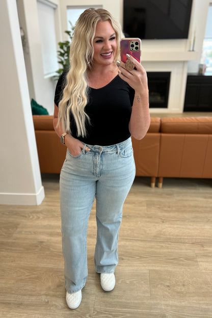 Brooke High Rise TUMMY CONTROL Top Vintage Wash Straight Jeans | Judy Blue